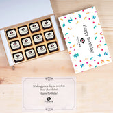 12-piece birthday chocolate gift box with printed edible design