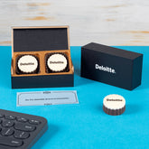 Custom logo chocolate gifts 2 piece chocolate box by ChocoCraft