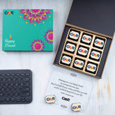 Corporate Diwali gift 9 chocolate box with company logo