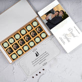 Elegant chocolate box designed for anniversary invitations