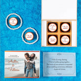 Printed anniversary invitation with 4 chocolate box