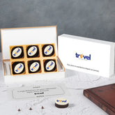 Open ChocoCraft retirement gift box es with printed chocolates