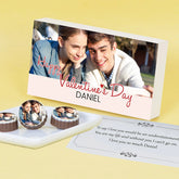 Valentine's day gift box with custom photo and name on printed chocolate gift box from ChocoCraft