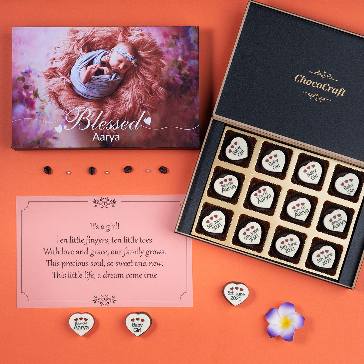 ChocoCraft: Chocolate-crafted birth announcements to cherish forever.