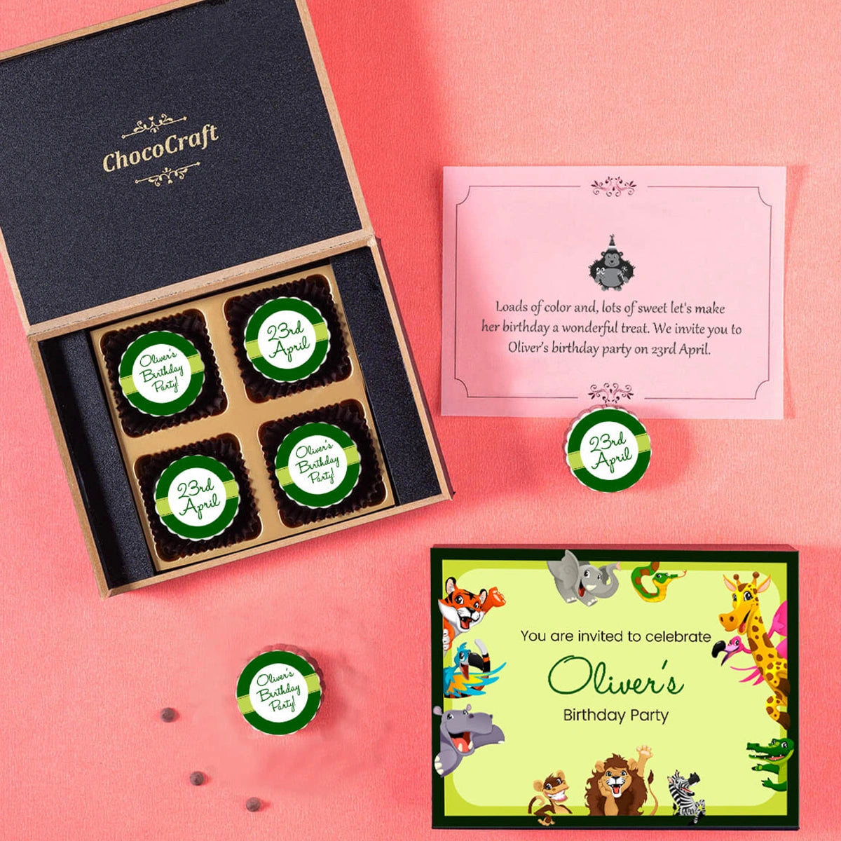 4 piece personalized birthday invitation gift box