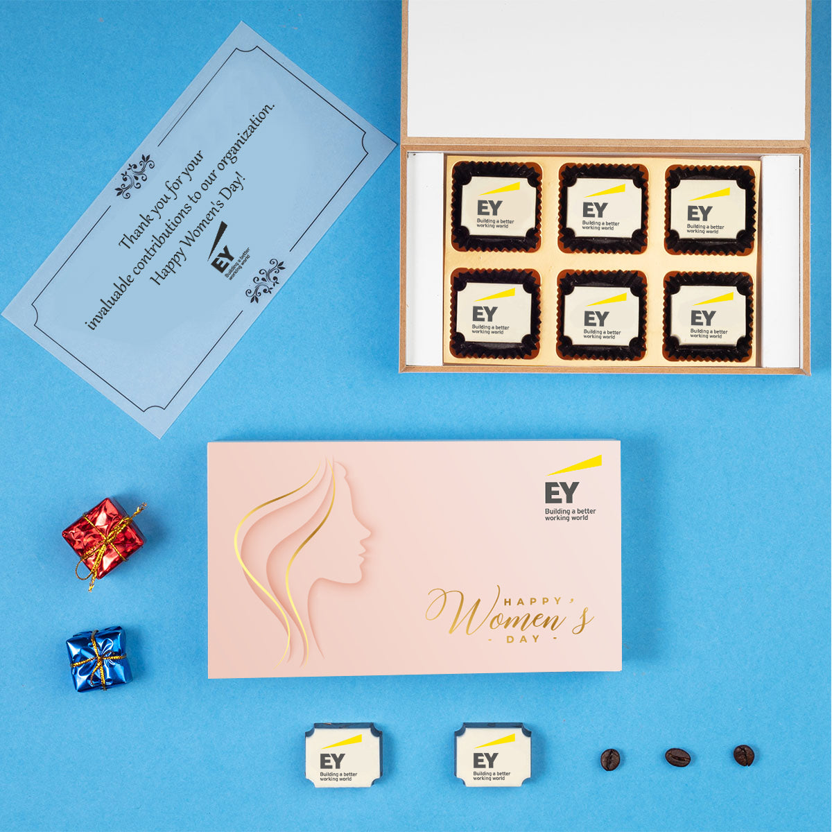 Luxury 6 Chocolate Women's Day Corporate Gift Box