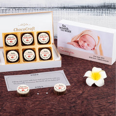 Birth Announcement Gifts - 6 Chocolate Box (Only Design)