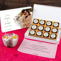 Anniversary Invitations - 12 Chocolate Box (Minimum 10 Boxes)