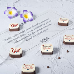 Birth announcement chocolates – a treat as sweet as your little one.