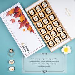 Personalized chocolates by ChocoCraft – perfect for wedding memories.