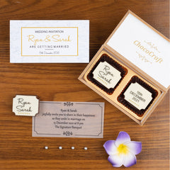 ChocoCraft’s chocolate wedding invitations – designed with love.