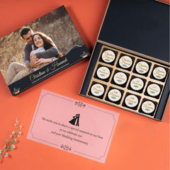 Anniversary Invites - 12 Chocolate Box (Minimum 10 Boxes)