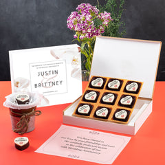 Let your love story shine with ChocoCraft’s personalized chocolate cards.