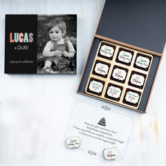 Your photo, your name, your invite – ChocoCraft chocolates.