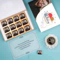 Personalize your birthday gift with chocolate that includes your photo and name, crafted by ChocoCraft.