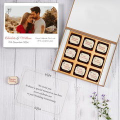 Anniversary Invites - 9 Chocolate Box (Minimum 10 Boxes)