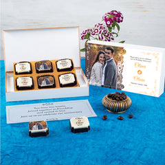 Celebrate your love story with ChocoCraft chocolates featuring your photo.