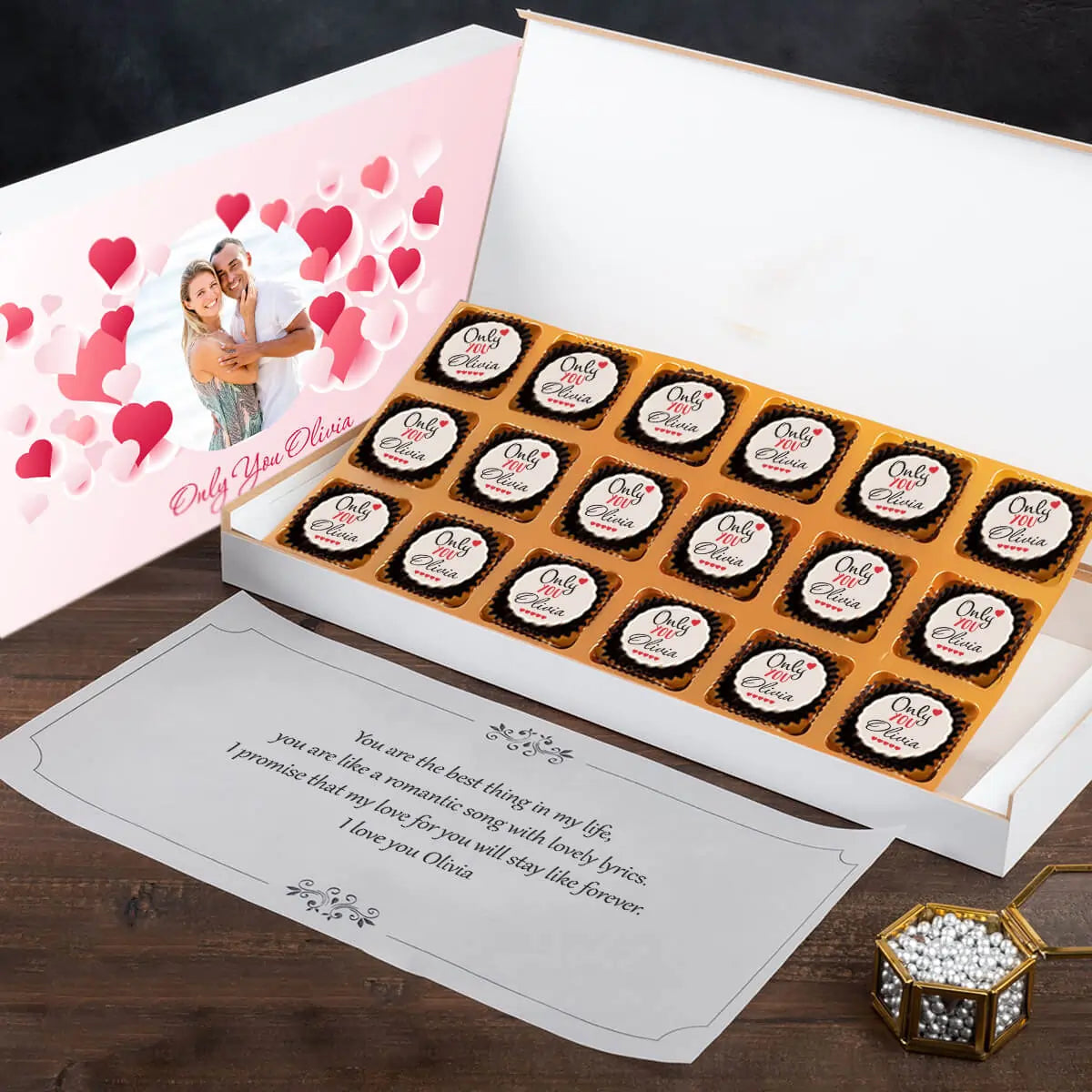 Box view of valentines gifts for boyfriend and romantic gift for boyfriend			























































