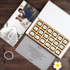 Affordable anniversary favors with personalized chocolate box