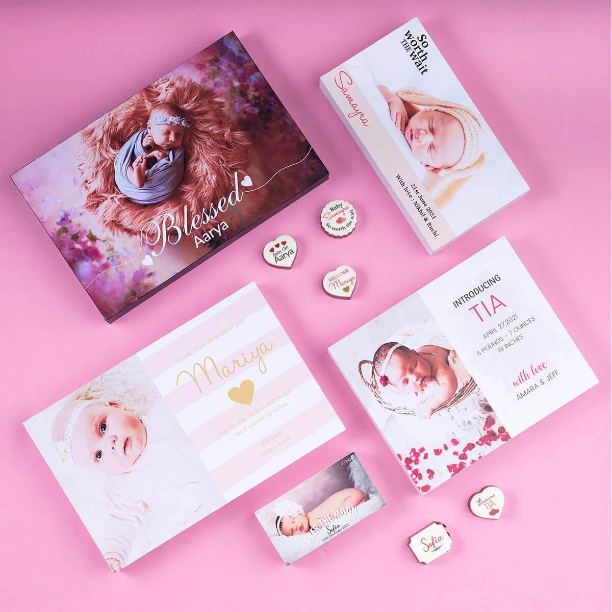 Chocolate box designed for announcing baby news online