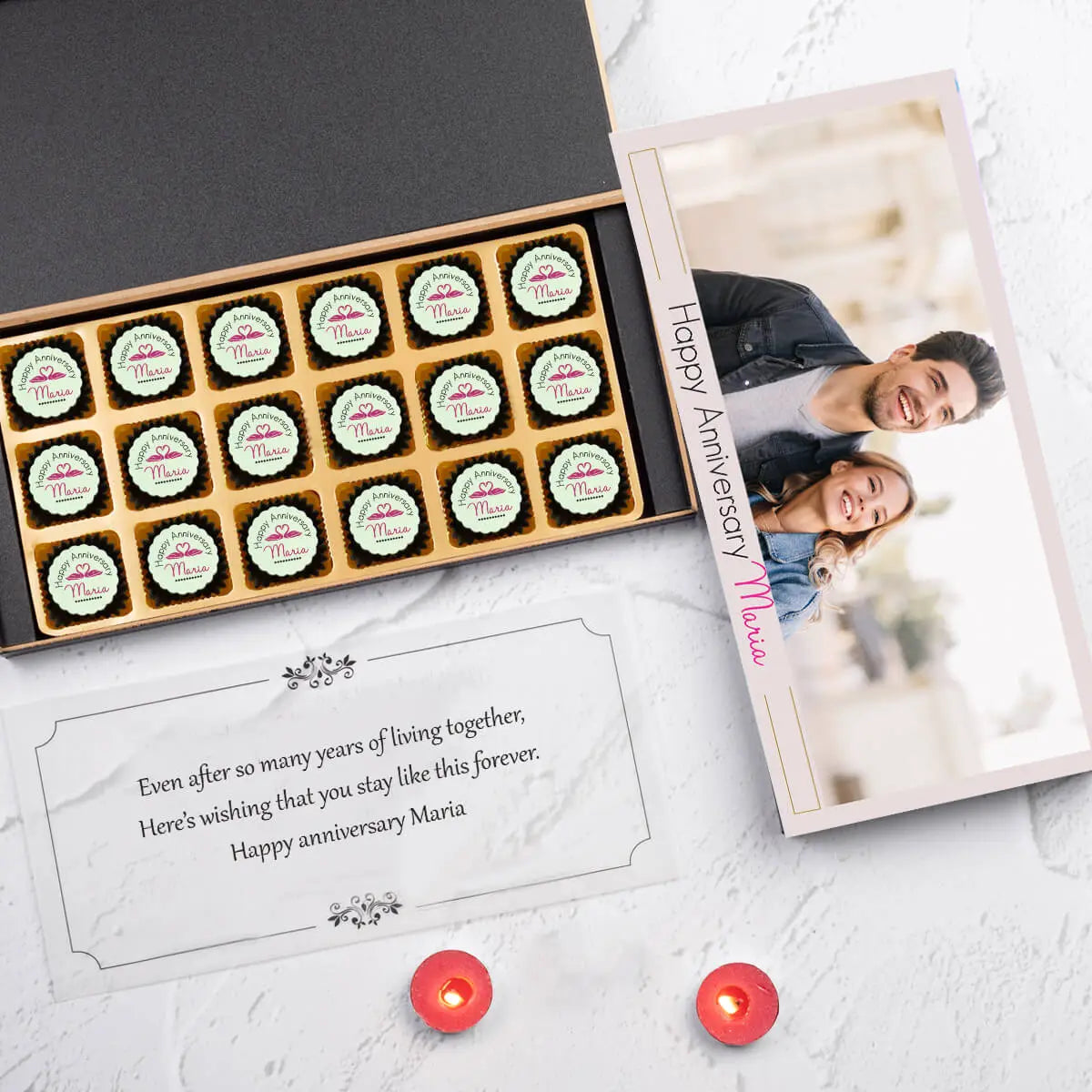 Box view of best anniversary gifts for couples and best wedding anniversary gifts				