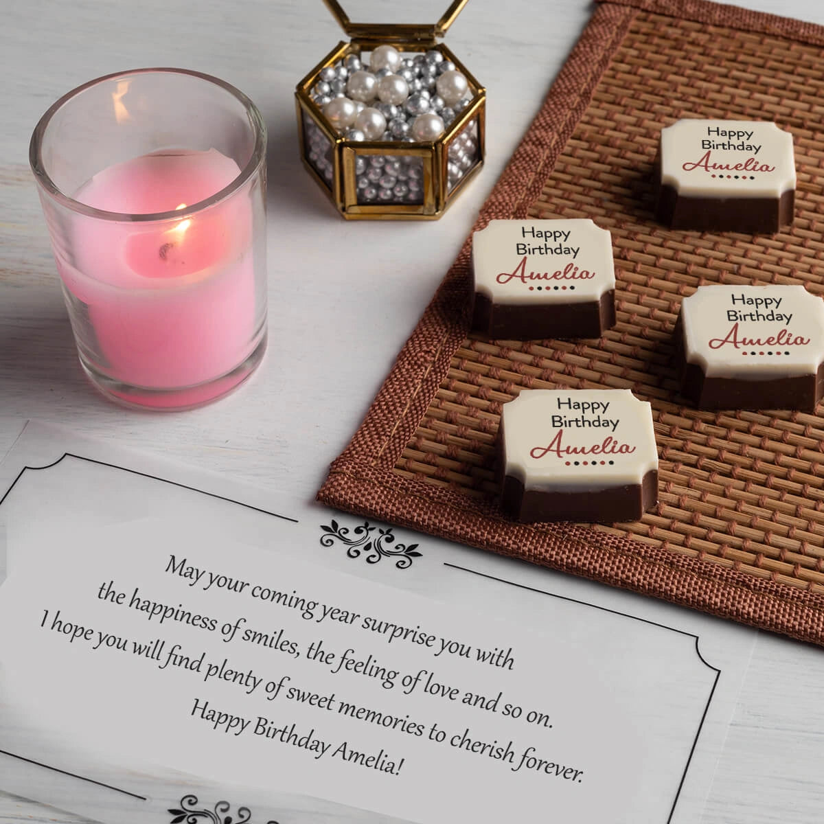 Birthday gifts for girlfriend featuring birthday chocolate wrappers