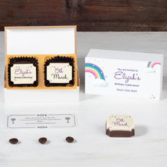 birthday invitation with custom chocolates ordered online