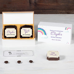 Customized chocolates for birthday party favors				
