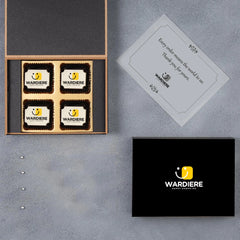 Premium black wooden gift box closed, ready for gifting