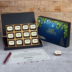 Branded chocolate box ideal for corporate holiday gifting