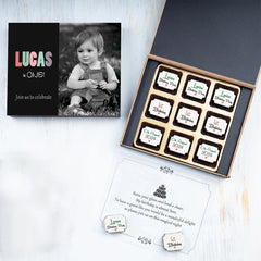 chocolate box birthday announcement invitation