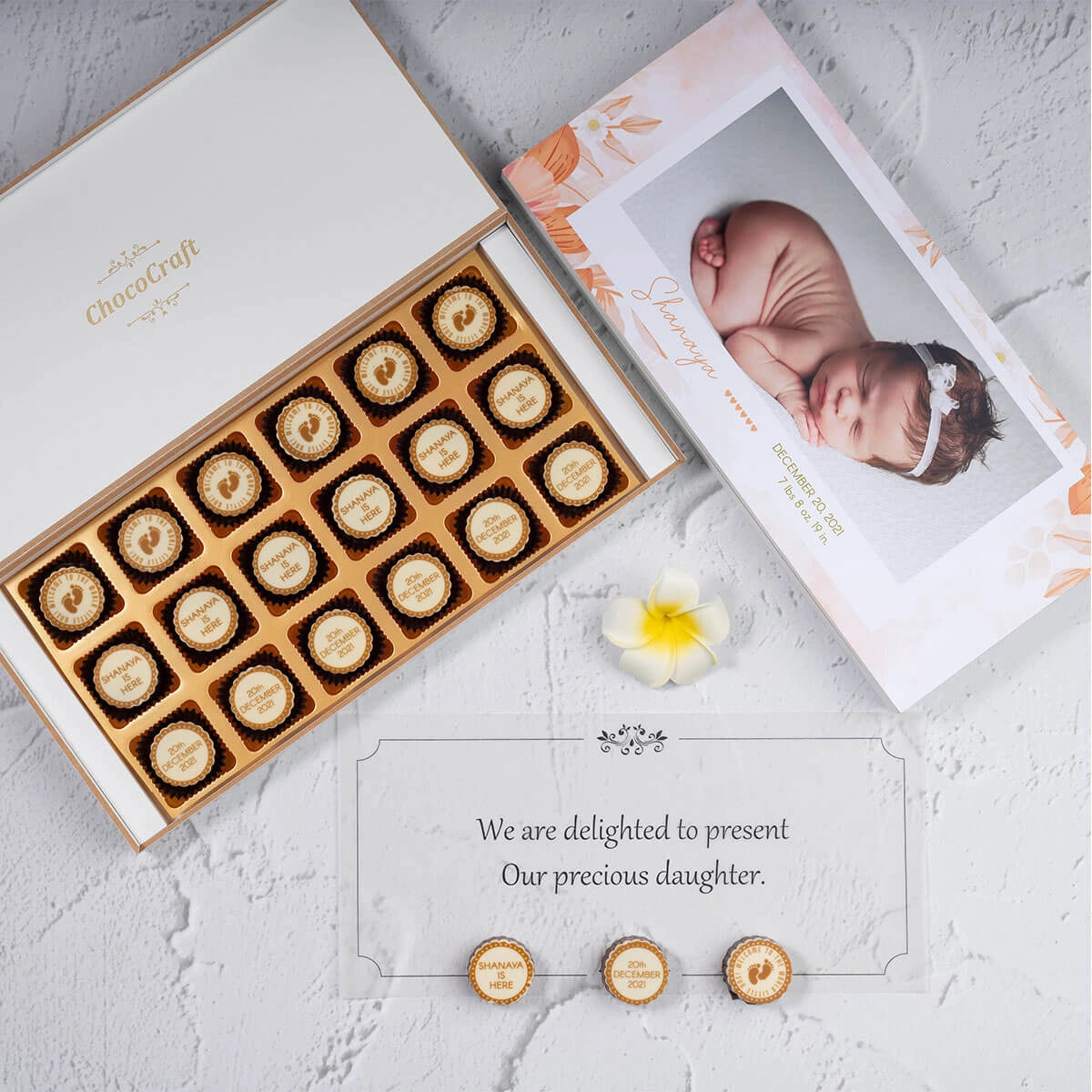 Chocolate gift box perfect for new born announcement