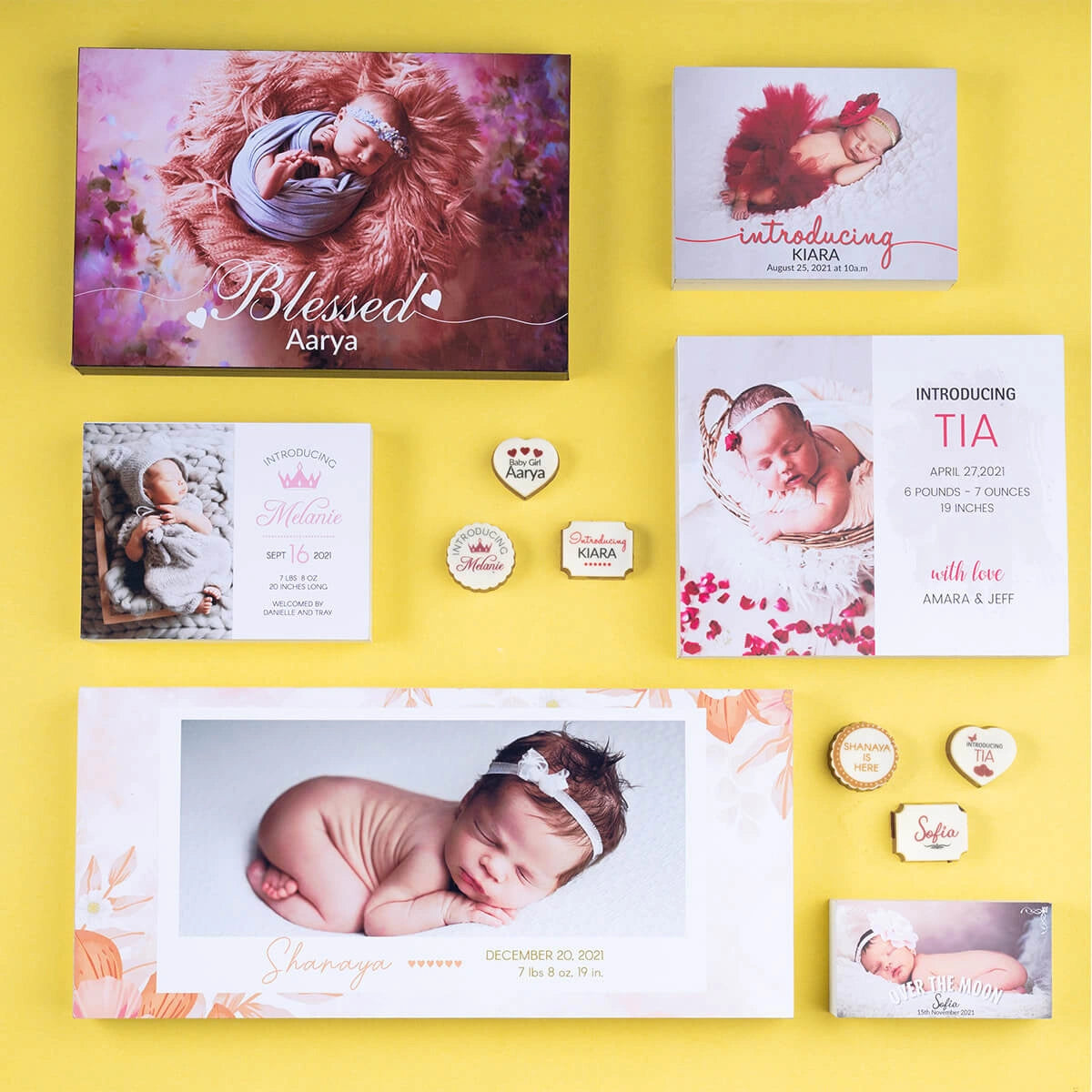 Chocolate box used for newborn birth reveal gifts