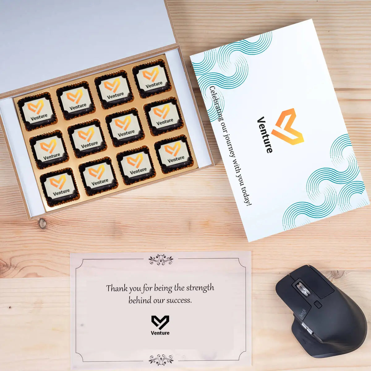 Personalized chocolate box with custom message for Annual Day celebrations