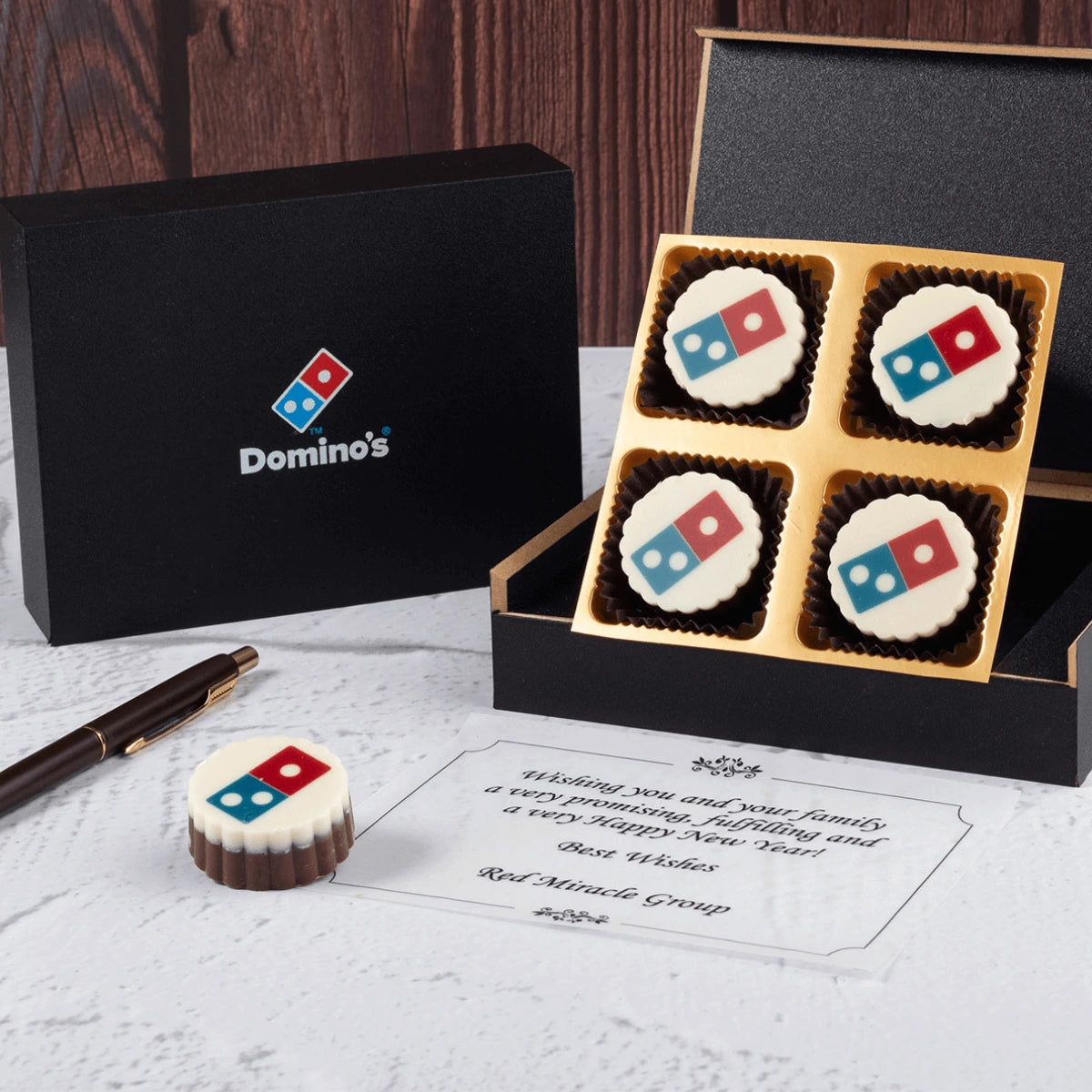 Chocolate sample corporate gifts 4 piece chocolate box by ChocoCraft