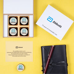 Chocolate sample corporate gifts with printed chocolates by ChocoCraft
