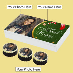 Christmas gifts for mom with custom photo and name on printed chocolate gift box from ChocoCraft