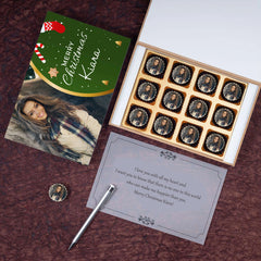 Unboxed christmas gifts for mom with custom ink on chocolates