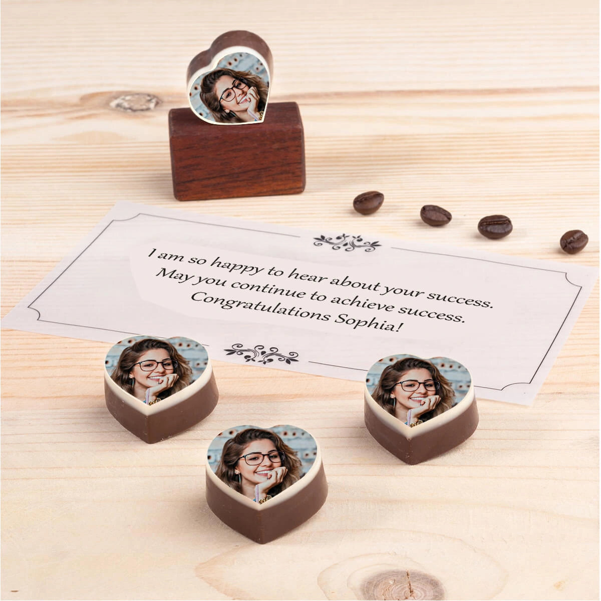 Congratulation chocolates in a personalized printed chocolate gift box