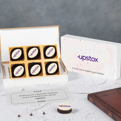 Corporate birthday chocolate presentation with custom message