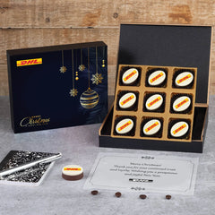 Corporate Christmas gift box with personalized chocolates