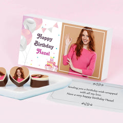 Custom birthday gifts box with personalized photo and name from ChocoCraft