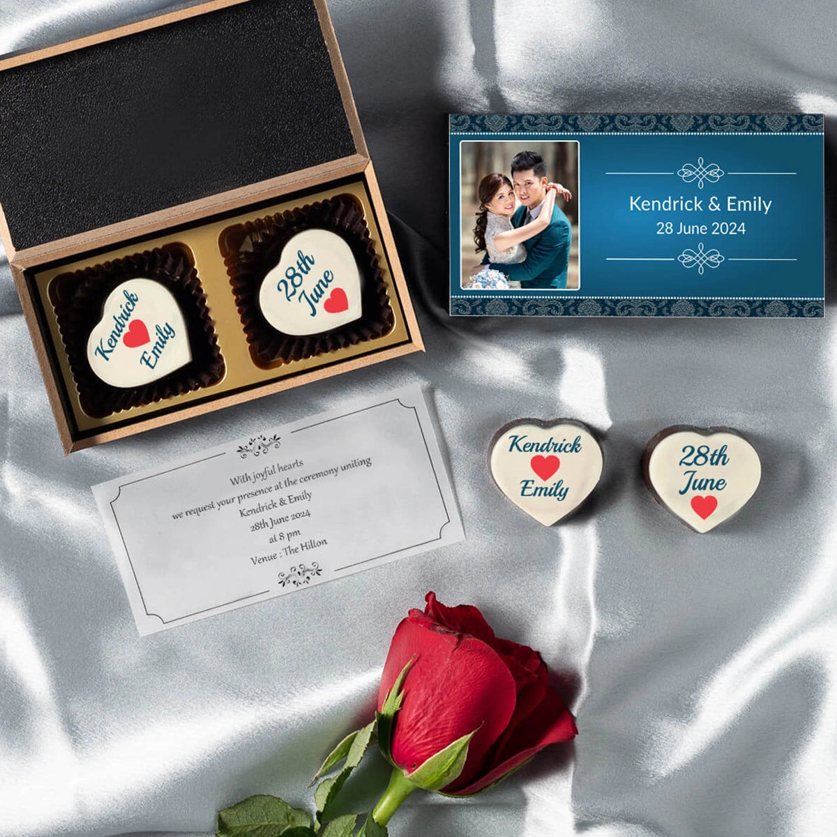 Chocolate design options for creating custom wedding invitations
