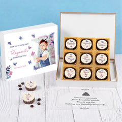 Happy birthday favour in a custom chocolate box