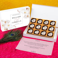 Luxury anniversary favors with customized chocolate gift box