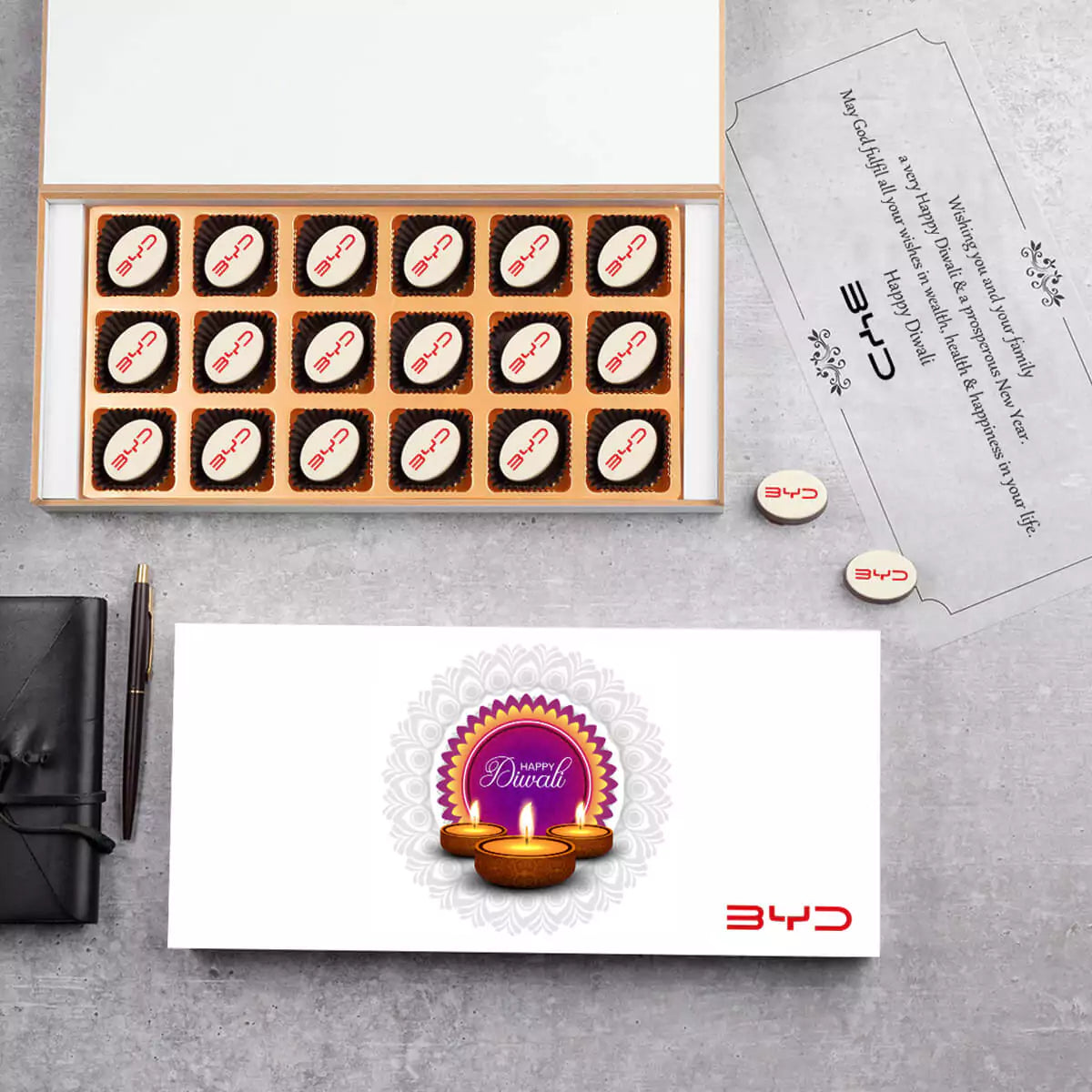 Luxury corporate Diwali gifts – 18 piece chocolate box