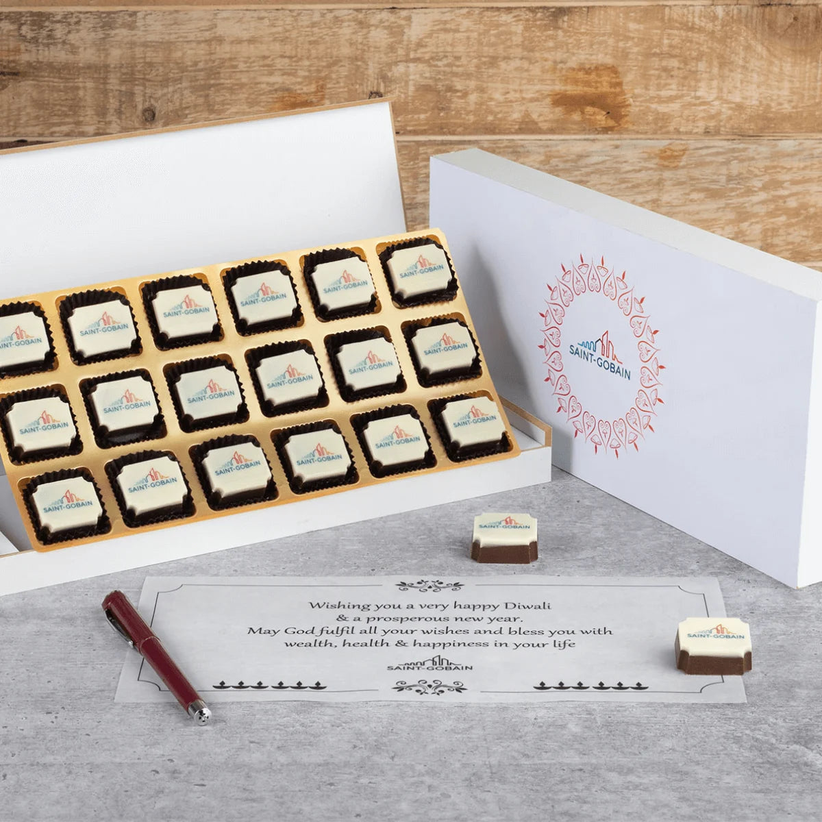 Luxury custom chocolate gifts branded by ChocoCraft