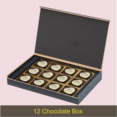 Unboxed new year gift for wife with custom ink on chocolates