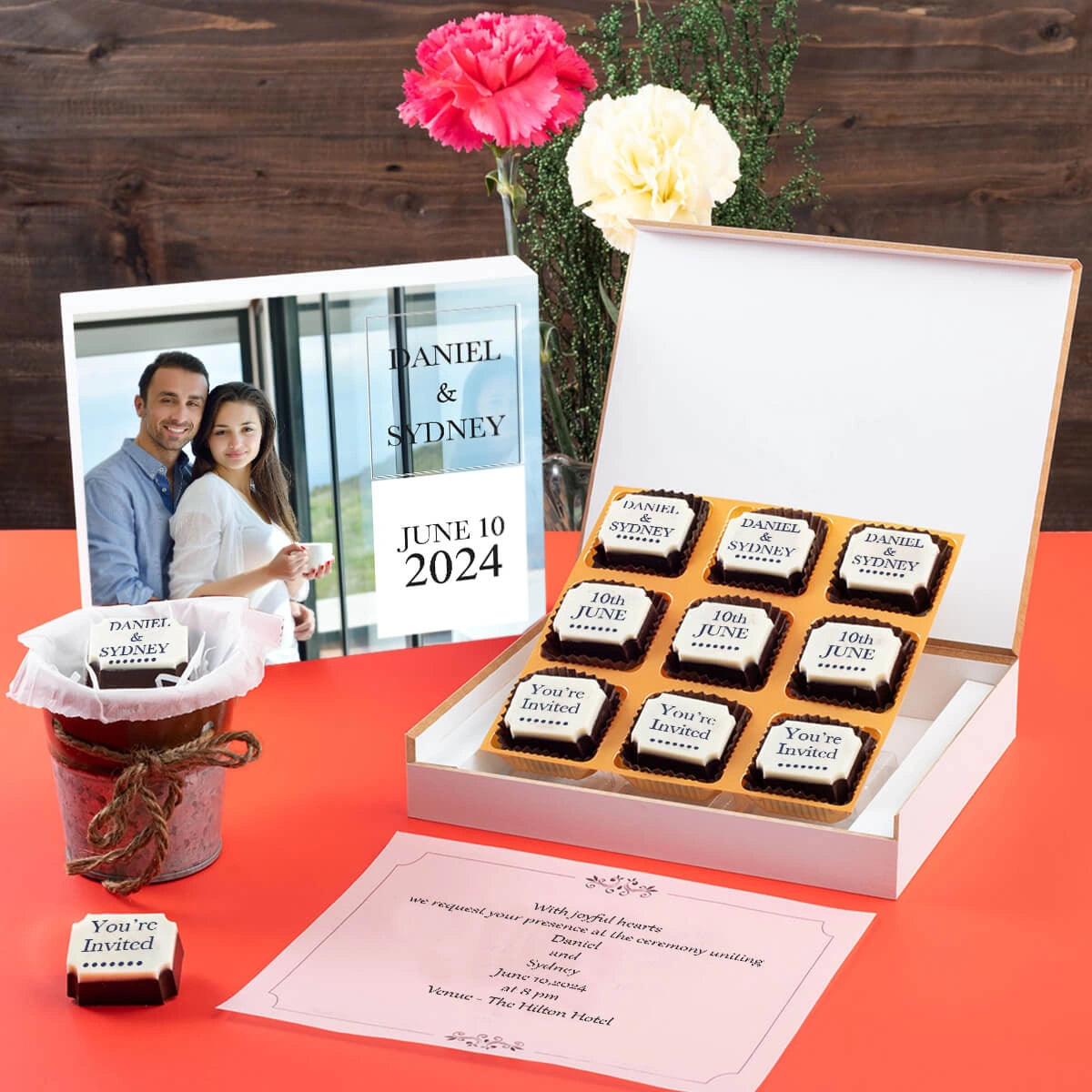 online chocolate wedding invitation orders