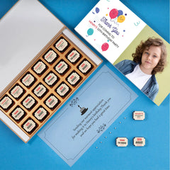 Party favours with custom birthday chocolates inside					
